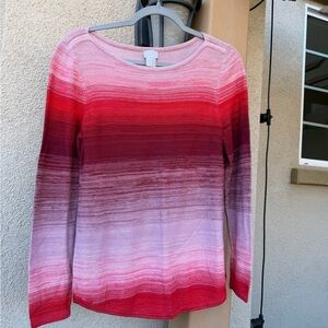 Chico’s Red and Pink Ombre Sweater size 0